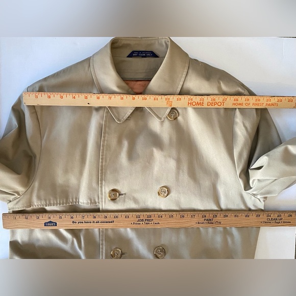 Bradley Jons Insulated Double Breasted Belted Trench Coat Men 42R Wool Lined Tan - Picture 4 of 16